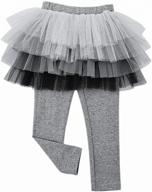 👧 adorable little girls footless leggings: tutu ruffle twinkle star skirt pantskirt - comfy stretchy cotton for style and play logo