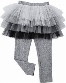 img 3 attached to 👧 Adorable Little Girls Footless Leggings: Tutu Ruffle Twinkle Star Skirt Pantskirt - Comfy Stretchy Cotton for Style and Play