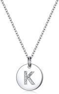 🎁 dainty initial necklace for women: s925 sterling silver letters a-z 26 alphabet disc initial necklace – perfect christmas gifts for girls logo