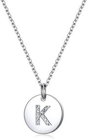 img 4 attached to 🎁 Dainty Initial Necklace for Women: S925 Sterling Silver Letters A-Z 26 Alphabet Disc Initial Necklace – Perfect Christmas Gifts for Girls