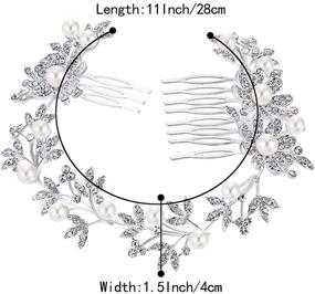 img 2 attached to 🌼 BriLove Bohemian Crystal Ivory Daisy Flower Bridal Headband Hair Comb - Stunning Wedding Hair Accessory with Sparkling Bling