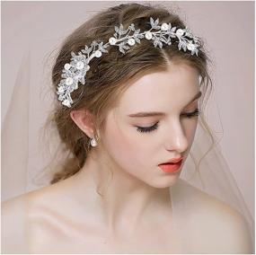 img 4 attached to 🌼 BriLove Bohemian Crystal Ivory Daisy Flower Bridal Headband Hair Comb - Stunning Wedding Hair Accessory with Sparkling Bling