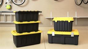 img 2 attached to 📦 HOMZ 15 Gallon Durabilt Tough Storage Container, Black/Yellow, Stackable, 2-Pack