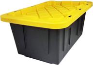📦 homz 15 gallon durabilt tough storage container, black/yellow, stackable, 2-pack logo