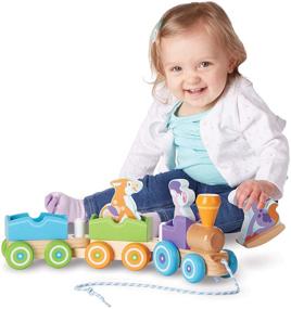 img 2 attached to Melissa & Doug First Play Wooden Rocking Farm Animals Pull Train - A Whimsical Adventure for Little Ones