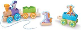 img 3 attached to Меллиса и Даг Первые игры Деревянный игрушечный поезд с качающимися фермерскими животными - Волшебное приключение для самых маленьких.