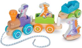 img 4 attached to Melissa & Doug First Play Wooden Rocking Farm Animals Pull Train - A Whimsical Adventure for Little Ones