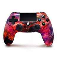 orion nebula style wireless controller for ps4: high performance gaming with dual vibration, headset jack, touch pad, and motion control logo