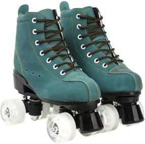 img 3 attached to 👟 Comeon Classic Women Roller Skates: Unisex High-top 4 Wheel Roller Skates for Boys and Girls