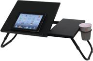 🖥️ atlantic large format laptop tray - spacious 27" x 13.75" design with 2 sections and stylish black finish logo