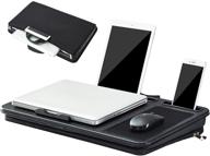 sp spreadit подставка для ноутбука: все-в-одном портфель, подушечная кровать и диван, подходит для ноутбука до 17 дюймов, черное углеродное покрытие логотип