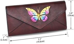 img 2 attached to Genuine Leather Blocking Organizer Handmade Women's Handbags & Wallets