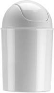 white umbra mini waste 🗑️ can with swing lid - 1.5 gallon logo