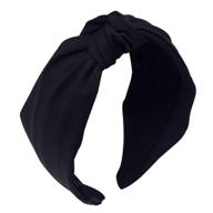 1pcs black knotted headband for women - turban style, wide & solid colors - knot hair band - fashionable headwear logo