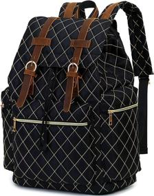 img 4 attached to 💼 BLUBOON Vintage Leather Rucksack Backpack: A Stylish Laptop Backpack Choice