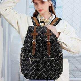 img 3 attached to 💼 BLUBOON Vintage Leather Rucksack Backpack: A Stylish Laptop Backpack Choice