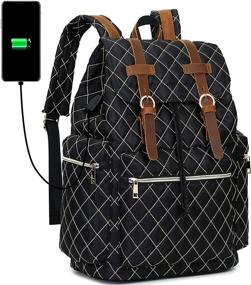 img 1 attached to 💼 BLUBOON Vintage Leather Rucksack Backpack: A Stylish Laptop Backpack Choice