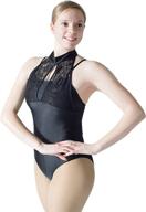 🩰 hdw dance women shiny lace turtle neck ballet dance leotard gymnastics bodysuit: dazzling and versatile performance attire logo