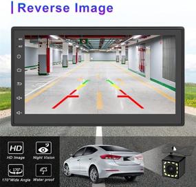 img 1 attached to 🚗 Автомагнитола Android двойного размера с 7-дюймовым сенсорным экраном, навигацией GPS, Bluetooth, FM-радио, зеркальной связью, двумя USB-входами, камерой заднего вида.