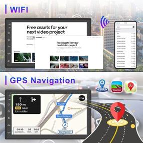 img 3 attached to 🚗 Автомагнитола Android двойного размера с 7-дюймовым сенсорным экраном, навигацией GPS, Bluetooth, FM-радио, зеркальной связью, двумя USB-входами, камерой заднего вида.