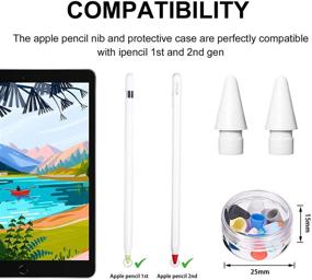 img 3 attached to 🖊️ LINGXIU Pencil Tips Replacement: Compatible with Apple Pencil 1st & 2nd Gen (2 Pack) - iPencil iPad Pro Nibs & Silicone Tip Protector Covers (16 Pack), with iPad Pencil Fit (18 Pack)