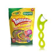 гигиенические палочки для ухода за полостью рта gum crayola twistables flossers с фторидом логотип