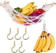 equarus macrame fruit hammock for kitchen: under cabinet produce veggie banana holder net with hook логотип