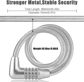 img 3 attached to 🔒 Dsteng Bike Lock: Resettable 4-Digit Combination Anti-Theft Chain Lock for Bicycles, Motorcycles, Gates, Garages, and Fences