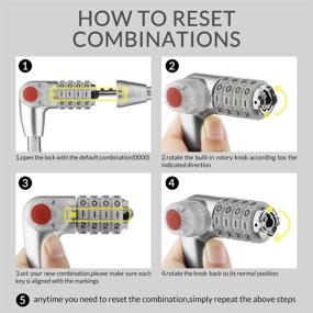 img 2 attached to 🔒 Dsteng Bike Lock: Resettable 4-Digit Combination Anti-Theft Chain Lock for Bicycles, Motorcycles, Gates, Garages, and Fences