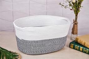 img 1 attached to Versatile and Stylish Cotton Rope 🧺 Basket for Clothes, Towels, and Nursery Storage