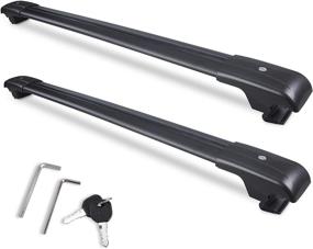 img 4 attached to High Weight Capacity 260lb Heavy Duty Lockable Roof Rack Cross Bars for Forester 2014-2022/Crosstrek 2013-2017/Impreza 2012-2019 (Black Matte) - Factory Side Rail Compatible with Anti-Theft Locks