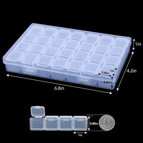 img 3 attached to 🔧 Efficient Storage Solution: SGHUO 168 Slots 6 Pack Diamond Painting Boxes with 28 Grids, Ideal for 5D Diamond Embroidery, Nail Diamonds, Bead Storage. Includes 400pcs Label Stickers and Plastic Organizers for DIY Art & Craft