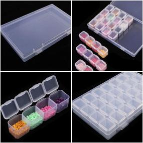 img 2 attached to 🔧 Efficient Storage Solution: SGHUO 168 Slots 6 Pack Diamond Painting Boxes with 28 Grids, Ideal for 5D Diamond Embroidery, Nail Diamonds, Bead Storage. Includes 400pcs Label Stickers and Plastic Organizers for DIY Art & Craft
