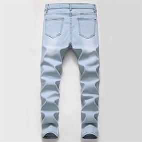 img 3 attached to 👖 Wedama Boy's Ripped Distressed Stretch Slim Fit Skinny Denim Jeans Trousers