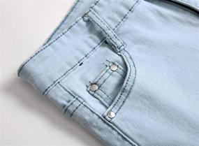 img 1 attached to 👖 Wedama Boy's Ripped Distressed Stretch Slim Fit Skinny Denim Jeans Trousers
