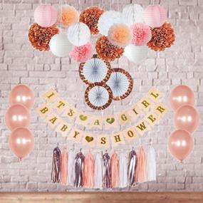 img 2 attached to 🎀 Rose Gold Baby Shower Decorations: It's a Girl Banner, Balloons, Pink & White Tassel Garland Bunting, Tissue Paper Fans, Lanterns, Pom Poms, Honeycomb Balls - New Color Party Nursery Room