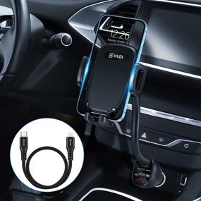 img 4 attached to 🚗 Эффективный автомобильный держатель для iPhone с зарядкой USB C PD мощностью 45 Вт от прикуривателя: быстрая зарядка, два порта (USB TypeC+QC3.0), в комплекте регулируемая подставка для смартфона