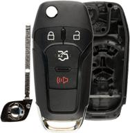 🔑 keylessoption replacement keyless entry remote shell case + button pad cover for ford fusion n5f-a08taa logo