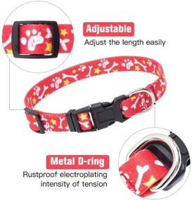 img 2 attached to 🐾 Bone Patterned Soft Adjustable Doggy Collars - 2 Pack of Cute Dog Collars for Small Dogs - Perfect Fit for Puppies and Small Breeds