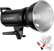 📸 godox sk300ii студийная студийная вспышка 300 вт gn65 5600k моноблок с креплением боуэнс, система беспроводной 2,4 ггц godox, моделирующая лампа 150 вт, стабильный выход, антипредварительная вспышка, управление выходом 40 шагов. логотип