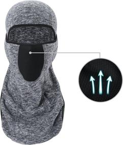 img 3 attached to Winter Balaclava for Men: Windproof Thicken Cold Weather Face Mask Head Warmer Hood-ColdGear for Outdoor Work & Bike Riding