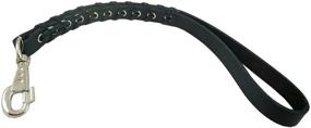 img 3 attached to 🐾 Short 15-Inch Black Leather Braided Traffic Leash for Dogs