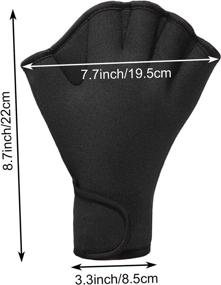 img 3 attached to 🏊 Enhance Your Swim Training with 2 Pairs of Aqua Fit Neoprene Webbed Swimming Gloves - Water Resistance & Wrist Strap Included