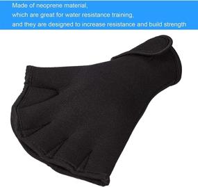 img 1 attached to 🏊 Enhance Your Swim Training with 2 Pairs of Aqua Fit Neoprene Webbed Swimming Gloves - Water Resistance & Wrist Strap Included