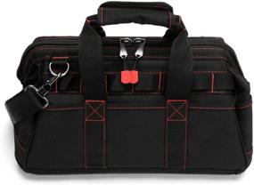 img 2 attached to 🛠️ 16-inch WORKPRO Close Top Wide Mouth Tool Storage Bag with Waterproof Rubber Base, W081022A, 16 inches