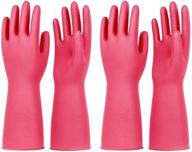 🧤 pacific ppe nitrile dishwashing gloves - 2 pairs, kitchen cleaning, rose red, medium size logo