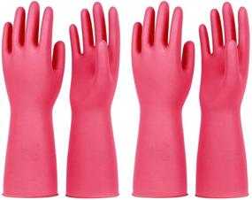 img 4 attached to 🧤 PACIFIC PPE Nitrile Dishwashing Gloves - 2 Pairs, Kitchen Cleaning, Rose Red, Medium Size