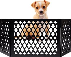 img 4 attached to 🐶 Компактное собачье ограждение, стильные свободностоящие ворота для домашних животных, складные ворота, ворота для собак возле двери.