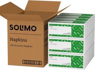 📦 solimo everyday paper napkins, white, 300 count (pack of 12) – amazon brand logo