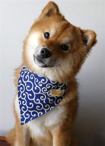 img 2 attached to Karakusa Japanese Shiba Inu Dog 🐶 Bandana with Adjustable Collar by Kawaii Shiba Co.